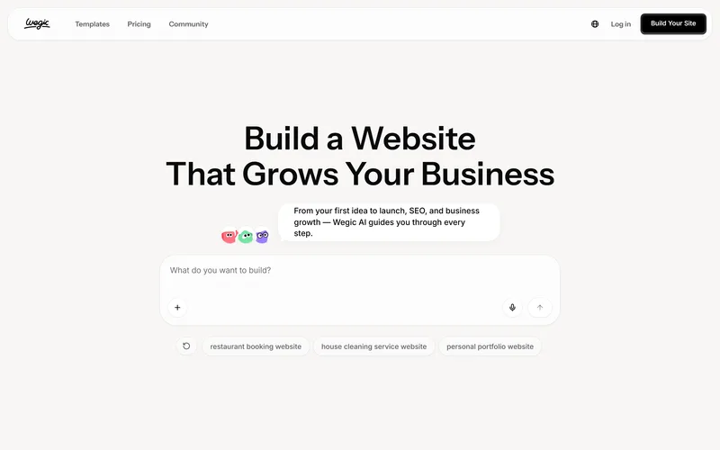 Wegic homepage in August 2026