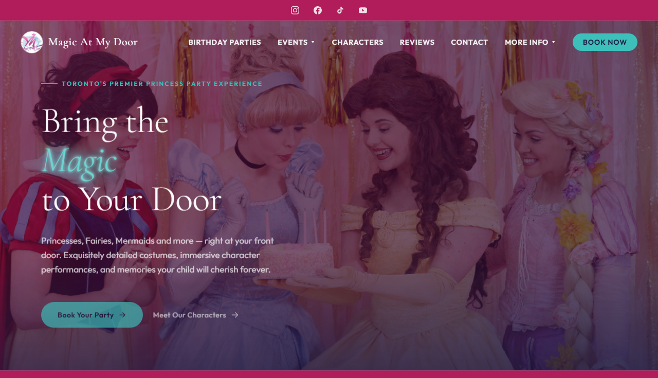 Magic At My Door website redesign screenshot