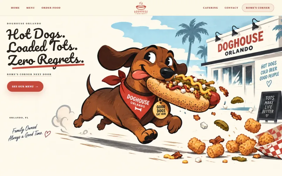 Doghouse Orlando homepage hero