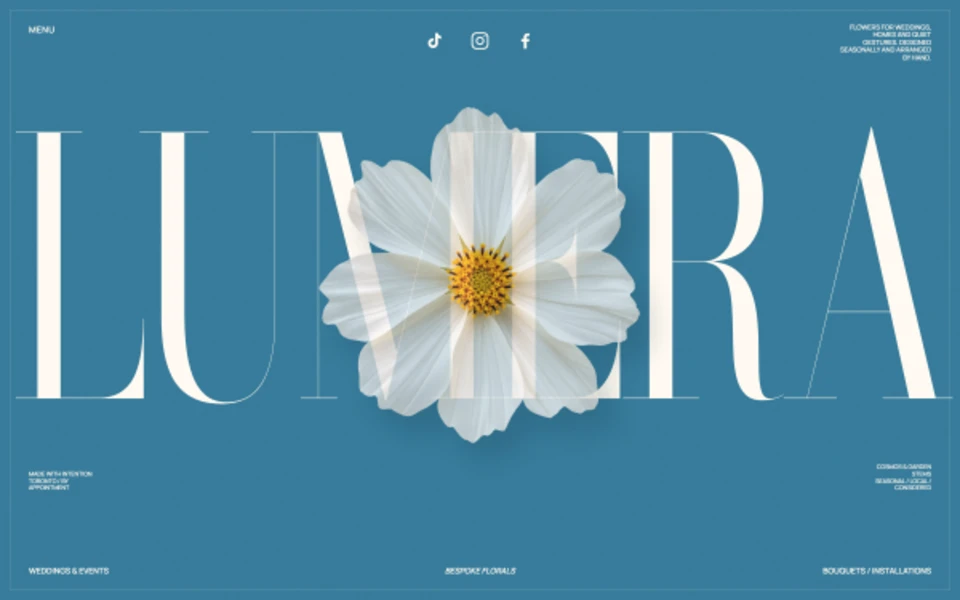 Lumera floral studio homepage hero