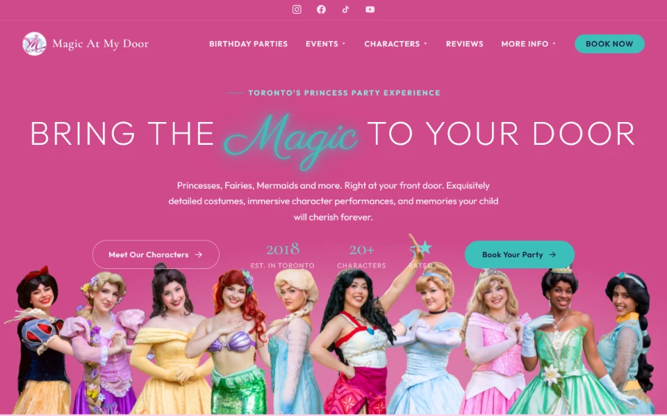 Magic At My Door homepage hero
