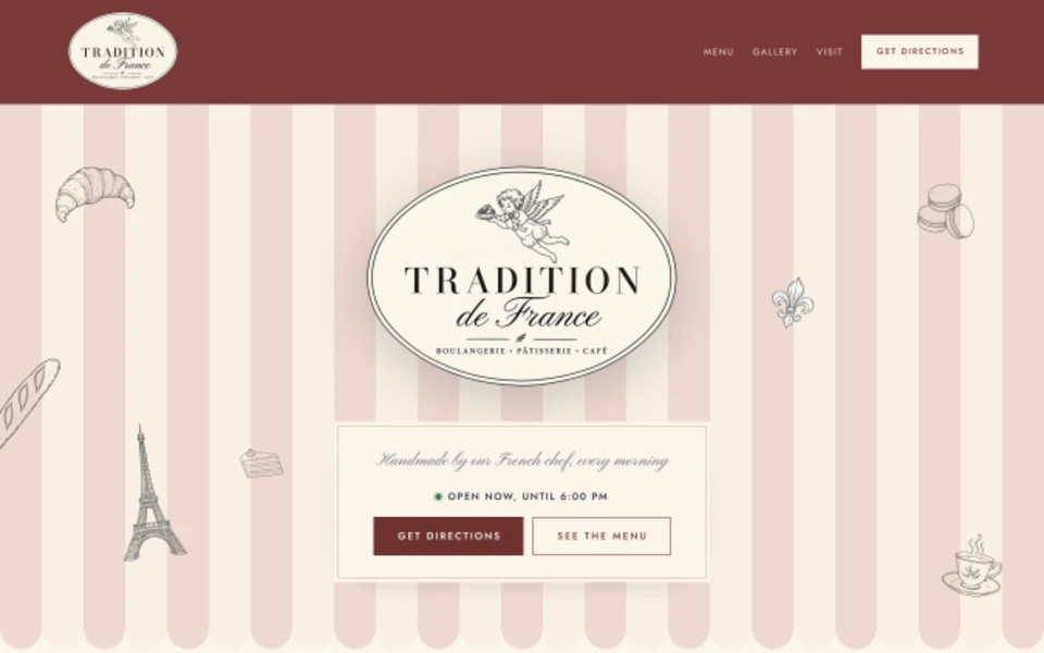 Tradition de France bakery homepage hero