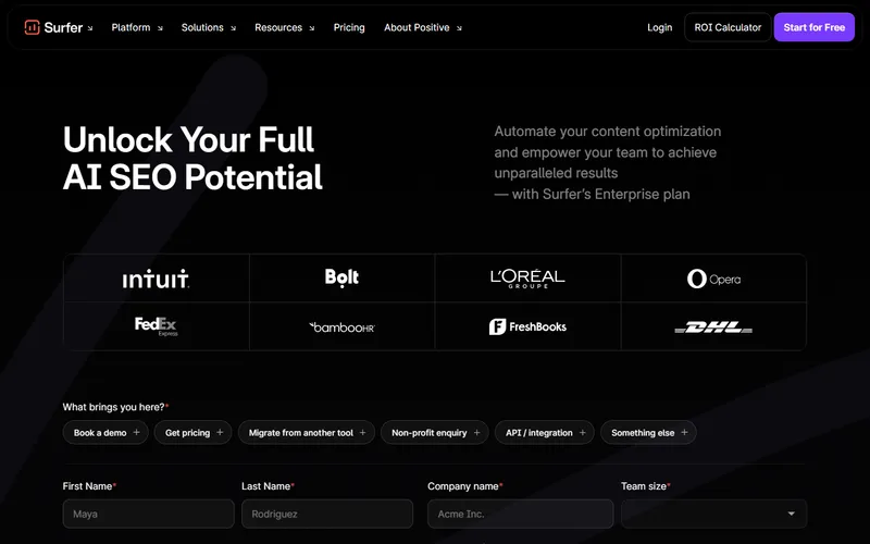 Surfer SEO website